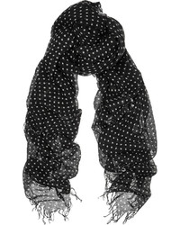 Женский черно-белый шарф в горошек от Chan Luu