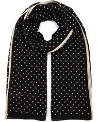 Женский черно-белый шарф в горошек от Paul Smith