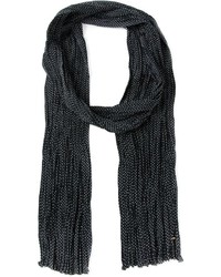 Женский черно-белый шарф в горошек от Saint Laurent