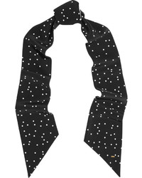 Женский черно-белый шарф в горошек от Saint Laurent