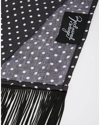 Мужской черно-белый шарф в горошек от Reclaimed Vintage