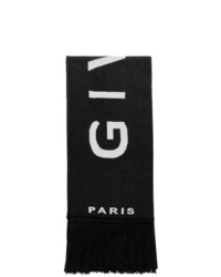 Мужской черно-белый шарф с принтом от Givenchy