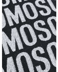 Мужской черно-белый шарф с принтом от Moschino