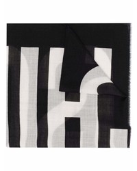 Мужской черно-белый шарф с принтом от Moschino