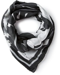 Женский черно-белый шарф с принтом от Pierre Louis Mascia