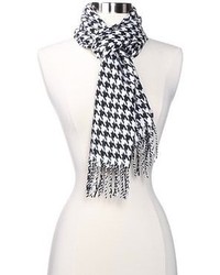 Черно-белый шарф с узором "гусиные лапки"