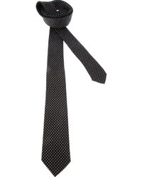 Мужской черно-белый шелковый галстук в горошек от Dolce & Gabbana