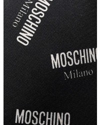 Мужской черно-белый шелковый галстук с принтом от Moschino