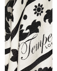 Женский черно-белый шелковый шарф с принтом от Temperley London