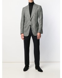 Мужской черно-белый шерстяной пиджак с узором "гусиные лапки" от Tom Ford