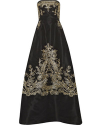 Черно-золотое вечернее платье с вышивкой от Oscar de la Renta