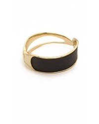 Черно-золотой кожаный браслет от Alexis Bittar
