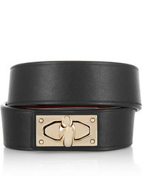 Черно-золотой кожаный браслет от Givenchy