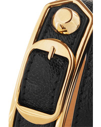 Черно-золотой кожаный браслет от Balenciaga