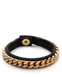 Черно-золотой кожаный браслет от Vita Fede