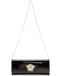 Черно-золотой кожаный клатч от Versace