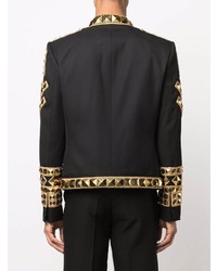 Мужской черно-золотой пиджак от Balmain