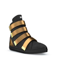 Мужские черно-золотые высокие кеды от Swear