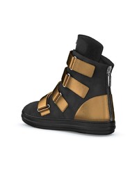 Женские черно-золотые высокие кеды от Swear