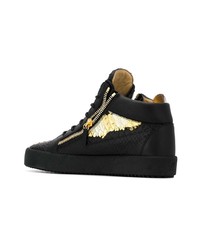 Мужские черно-золотые высокие кеды от Giuseppe Zanotti Design