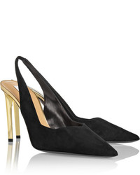 Черно-золотые замшевые туфли от Diane von Furstenberg