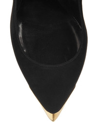 Черно-золотые замшевые туфли от Alexander McQueen