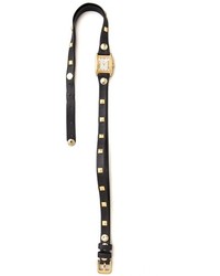 Женские черно-золотые кожаные часы с шипами от La Mer