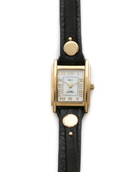 Женские черно-золотые кожаные часы с шипами от La Mer