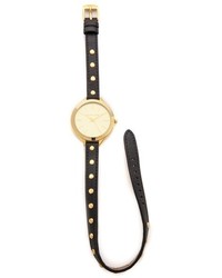 Женские черно-золотые кожаные часы с шипами от Michael Kors