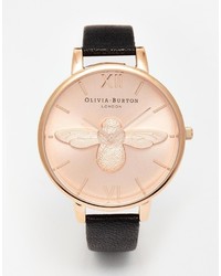 Женские черно-золотые кожаные часы от Burton