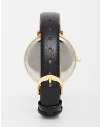 Женские черно-золотые кожаные часы от Asos