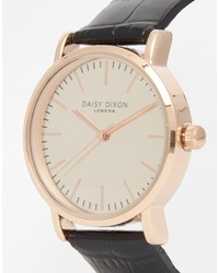 Женские черно-золотые кожаные часы