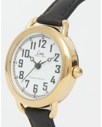 Женские черно-золотые кожаные часы от Limit