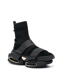 Мужские черно-золотые кроссовки от Balmain