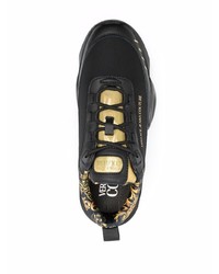 Мужские черно-золотые кроссовки от VERSACE JEANS COUTURE