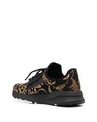 Мужские черно-золотые кроссовки от VERSACE JEANS COUTURE