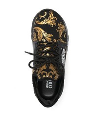 Мужские черно-золотые кроссовки от VERSACE JEANS COUTURE