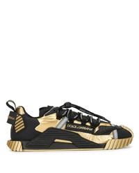 Мужские черно-золотые кроссовки от Dolce & Gabbana