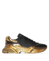 Мужские черно-золотые кроссовки от Dolce & Gabbana