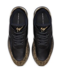 Мужские черно-золотые кроссовки от Giuseppe Zanotti