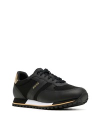 Мужские черно-золотые кроссовки от BOSS