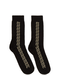 Мужские черно-золотые носки от Versace