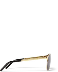 Мужские черно-золотые солнцезащитные очки от Saint Laurent