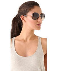 Женские черно-золотые солнцезащитные очки от Oliver Peoples