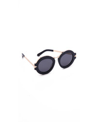 Женские черно-золотые солнцезащитные очки от Karen Walker