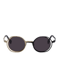 Мужские черно-золотые солнцезащитные очки от Kuboraum