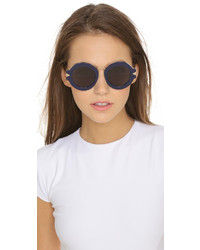 Женские черно-золотые солнцезащитные очки от Karen Walker
