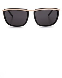 Женские черно-золотые солнцезащитные очки от Saint Laurent