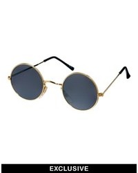 Мужские черно-золотые солнцезащитные очки от Reclaimed Vintage