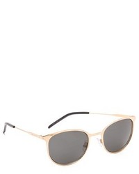 Женские черно-золотые солнцезащитные очки от Saint Laurent